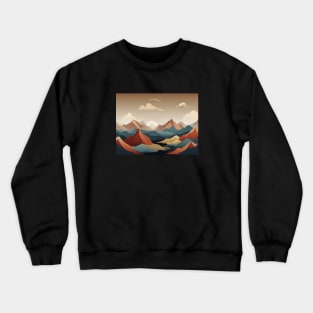 Mountain Fauna Woods Clouds Rock Outdoor Vintage Crewneck Sweatshirt